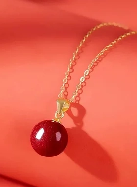 锁骨链项链高含量转运珠百搭红豆朱砂女吊坠紫金沙原矿吊坠相思豆