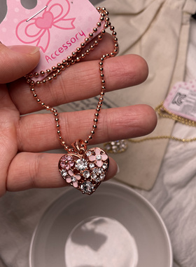 新款韩版闪钻发光爱心串珠儿童项链手链套装女童宝宝首饰品小玩具