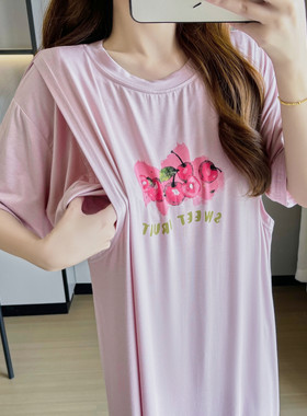 哺乳睡裙莫代尔带胸垫孕妇连衣裙