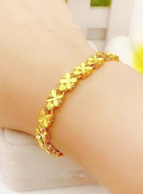 果纺轻奢合金四叶草手链女手串
