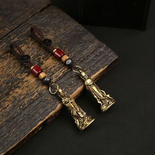 叕凡2026新款黄铜如意妈祖钥匙扣挂件民族风汽车包包挂饰男女吊坠