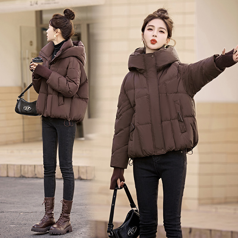 冬季短款羽绒服女2025新款小个子时尚洋气高端连帽加厚白鸭绒外套