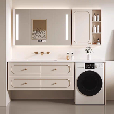 轻法式洗衣机一体岩板无缝陶瓷盆