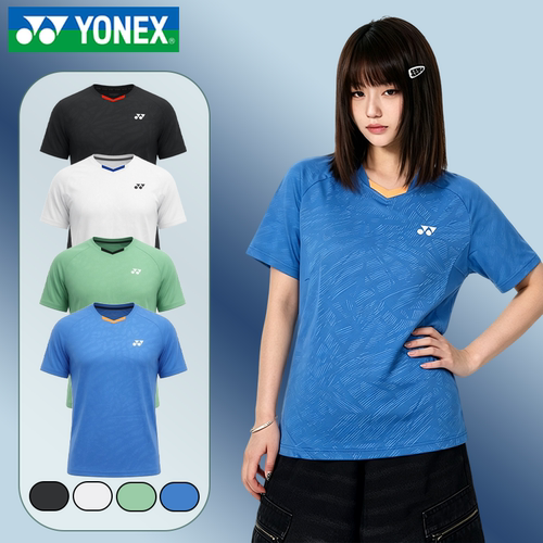 YONEX/尤尼克斯羽毛球服yy纯色暗纹轻便运动透气速干短袖T恤-3473