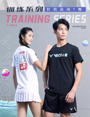 新品victor胜利羽毛球服T-40024威克多比赛训练短袖T恤速干透气