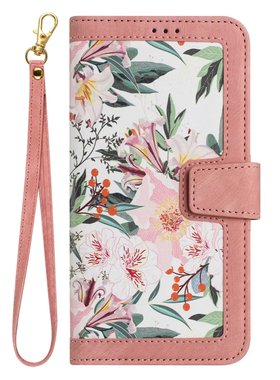 适用iPhone17 air/14plus/13pro/11/12/15promax小清新印花苹果16e翻盖手机壳XR/XS插卡皮套678电话套se2/se3