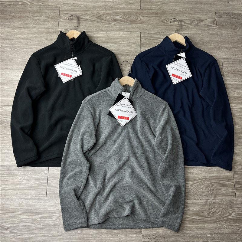 轻便保暖摇粒绒半拉链抓绒衣