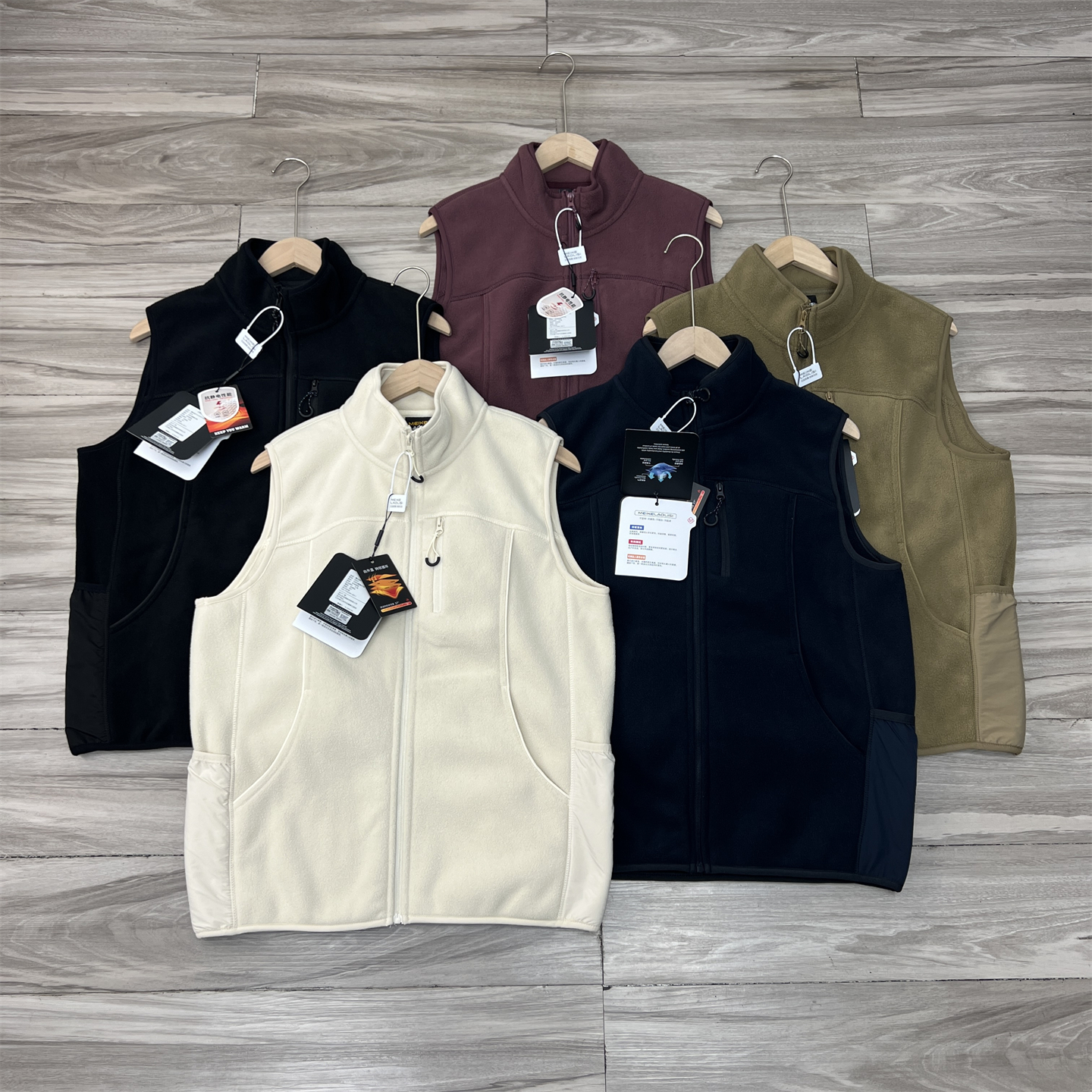 平替款！户外山系男女情侣中间层抓绒衣保温层摇粒绒保暖背心马甲