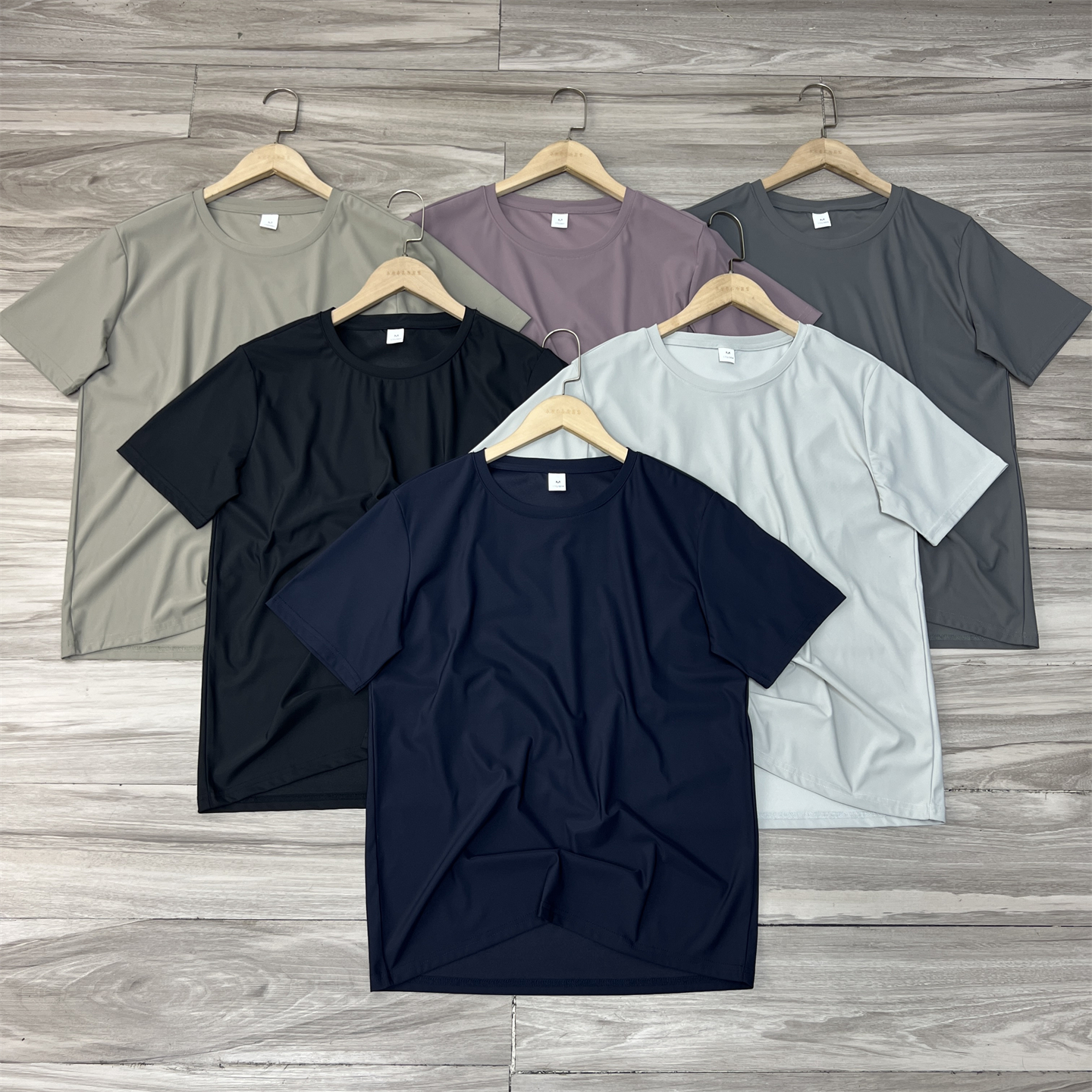 外贸男装尾货捡漏！凉感降温 基础百搭休闲冰丝短袖T恤运动速干衣