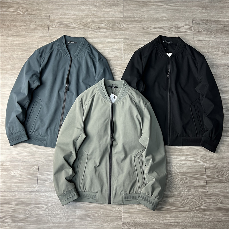 防风防水斜纹肌理棒球领夹克外套