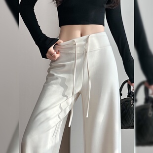 垂感阔腿裤 休闲运动裤 外穿小个子杏色卫裤 春夏瑜伽裤 子 女2026新款