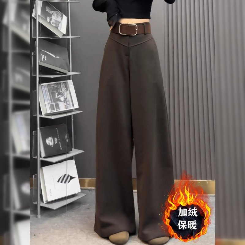 冬季2025垂感宽松百搭拖地裤长裤