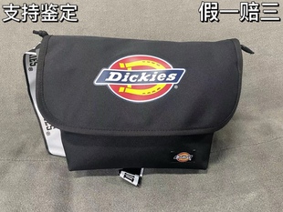 Dickies 经典大Logo印花款黑白背带邮差包单肩斜挎包男款 黑色
