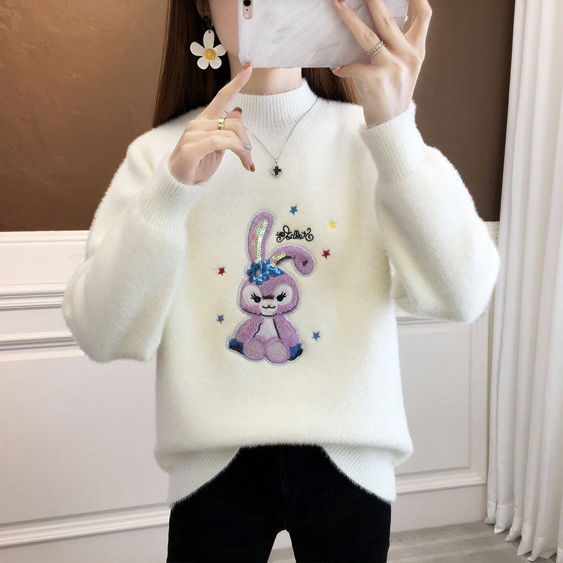 加厚黄金貂绒保暖打底针织毛衣女秋冬学生短款半高领水貂绒打底衫,女装/女士精品,毛衣,淘宝优惠券,粉丝福利购,淘宝优惠卷