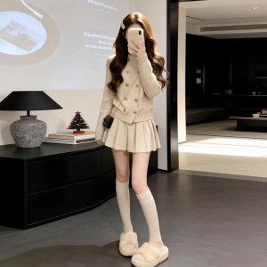 富家千金风毛衣连衣裙子女早春2026新款巨好看穿搭一整套短裙套装