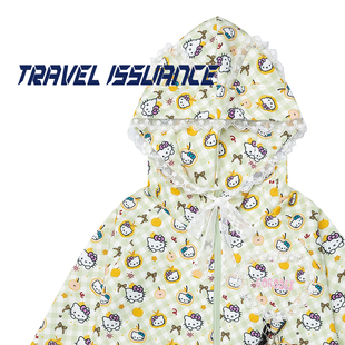 TRAVEL ISSUANCE 别不开心 日系卡通印花宽松女休闲连帽卫衣外套