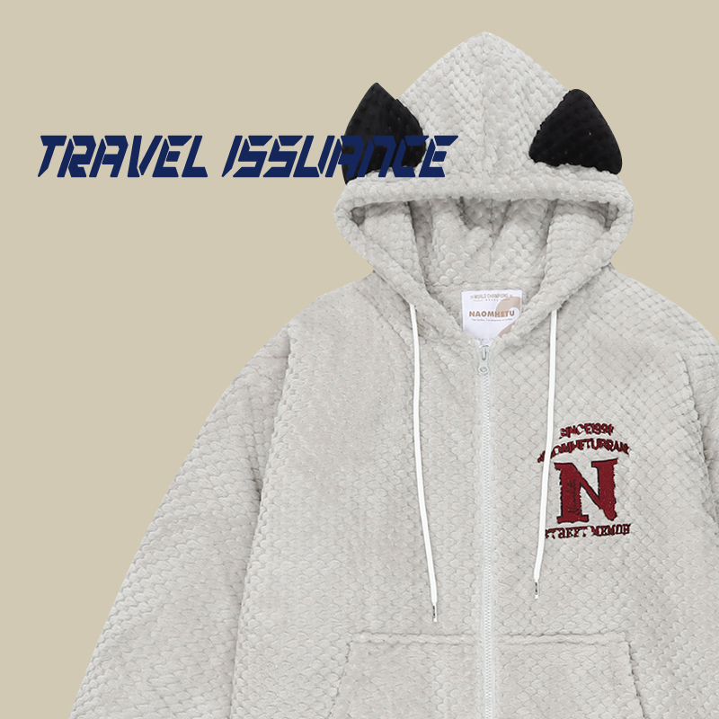 潮牌甜酷字母菠萝格宽松