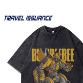 From T恤 街头复古卡通动漫印花圆领宽松设计感短袖 Mars 暗沉无光