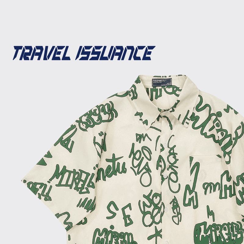 潮牌街头痞帅休闲短袖衬衫