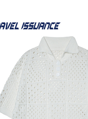 TRAVEL ISSUANCE 即破的烦恼 学院风复古镂空休闲宽松短袖T恤男女