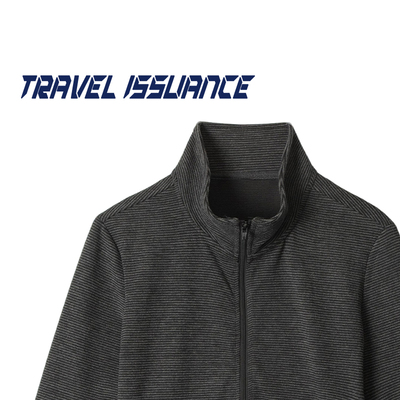 开衫修身短款条纹立领长袖卫衣女