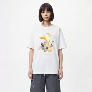 复古宽松BF夏季 TRAVEL 潮 T恤美式 印花短袖 ISSUANCE SPACE太空鸭