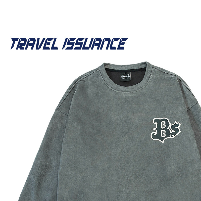 TRAVEL ISSUANCE 幸运一整年 欧美复古字母印花宽松圆领长袖卫衣,男装,卫衣,淘宝优惠券,粉丝福利购,淘宝优惠卷