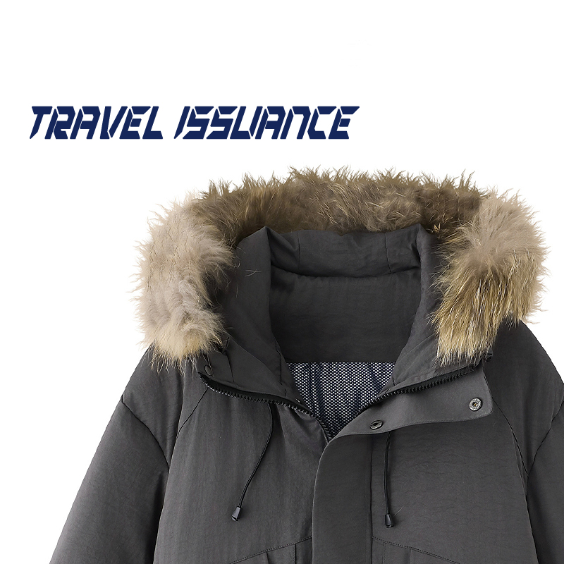 保暖可拆卸毛领羽绒服外套女