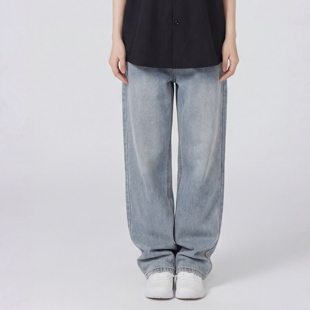 百搭牛仔裤 TRAVEL 水洗做旧甜酷风宽松长裤 自在随性 潮 ISSUANCE