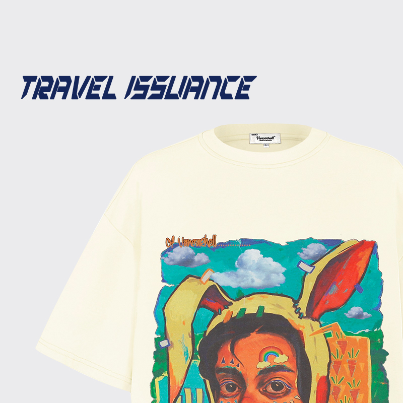 涂鸦印花男女宽松短袖T恤夏季