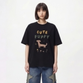 ISSUANCE 心情透透气 痞帅新款 TRAVEL 字母印花宽松圆领短袖 T恤BF