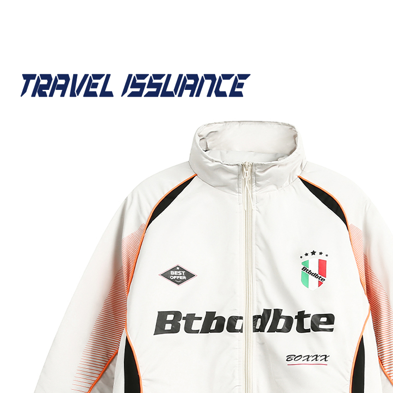 拼接印花宽松棉服外套情侣潮