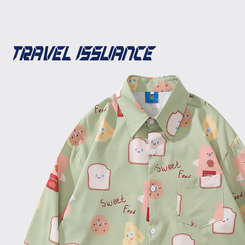 日系甜美学院风卡通印花