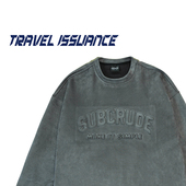 ISSUANCE 晴朗时光 美式 TRAVEL 休闲创意字母印花宽松长袖 卫衣BF