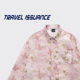 ISSUANCE 清新怡人 粉色蝴蝶满印宽松休闲翻领长袖 TRAVEL 衬衫