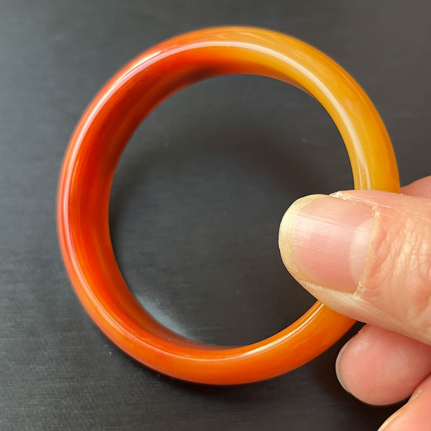 云南纯天然黄龙玉手镯内径50 红黄巧色送人自留都百搭