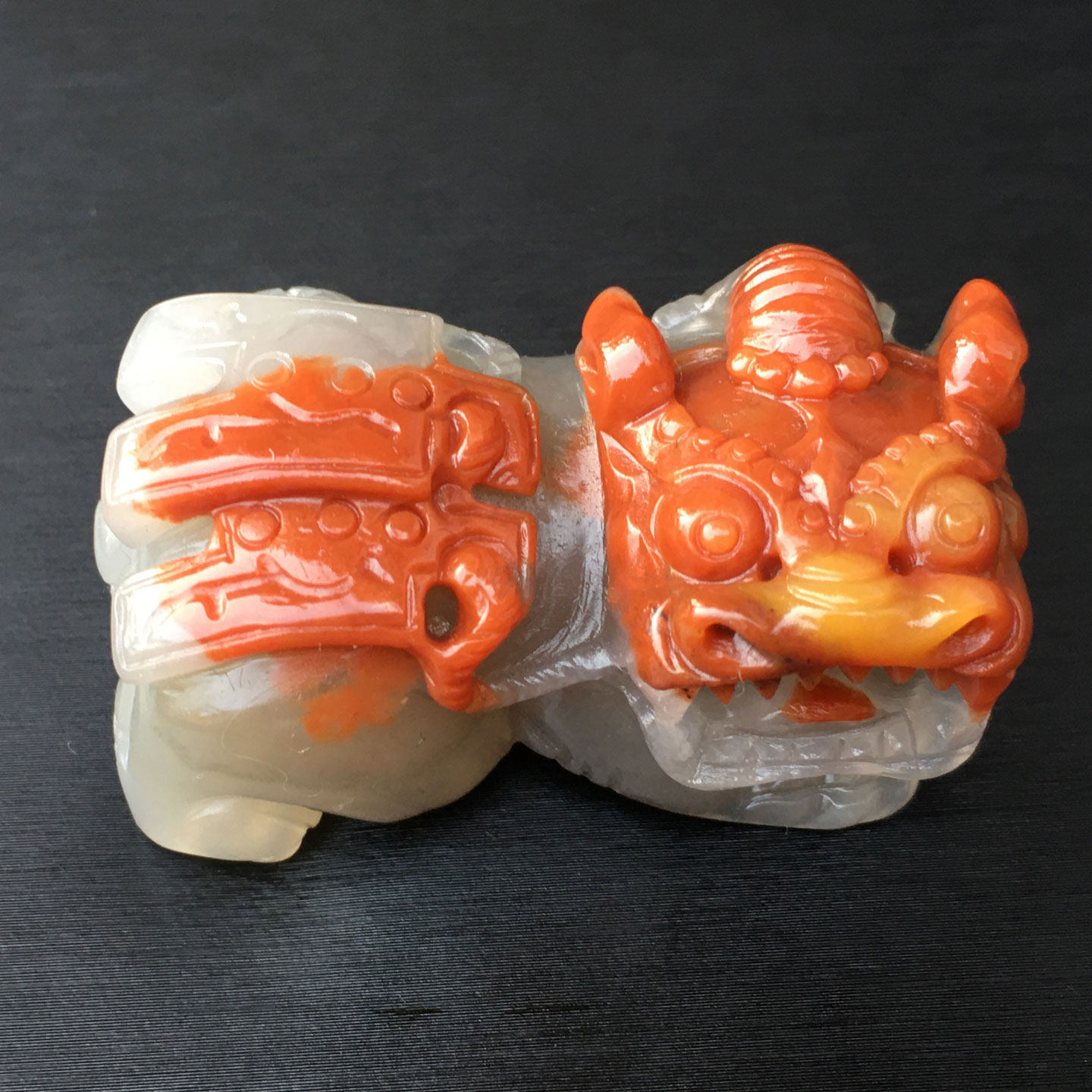 云南纯天然黄龙玉霸王貔貅招财进宝三彩巧色鸿运当头阴阳眼