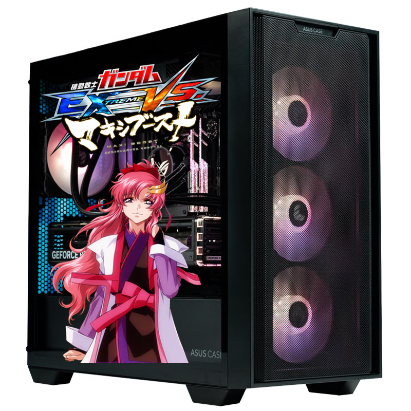 海景房电脑机箱贴纸二次元台式机侧面玻璃贴画遮挡线防水痛贴高达