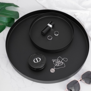 饰水果盘茶盘杯子香薰香水金属置物托盘 北欧ins轻奢精致圆盘装