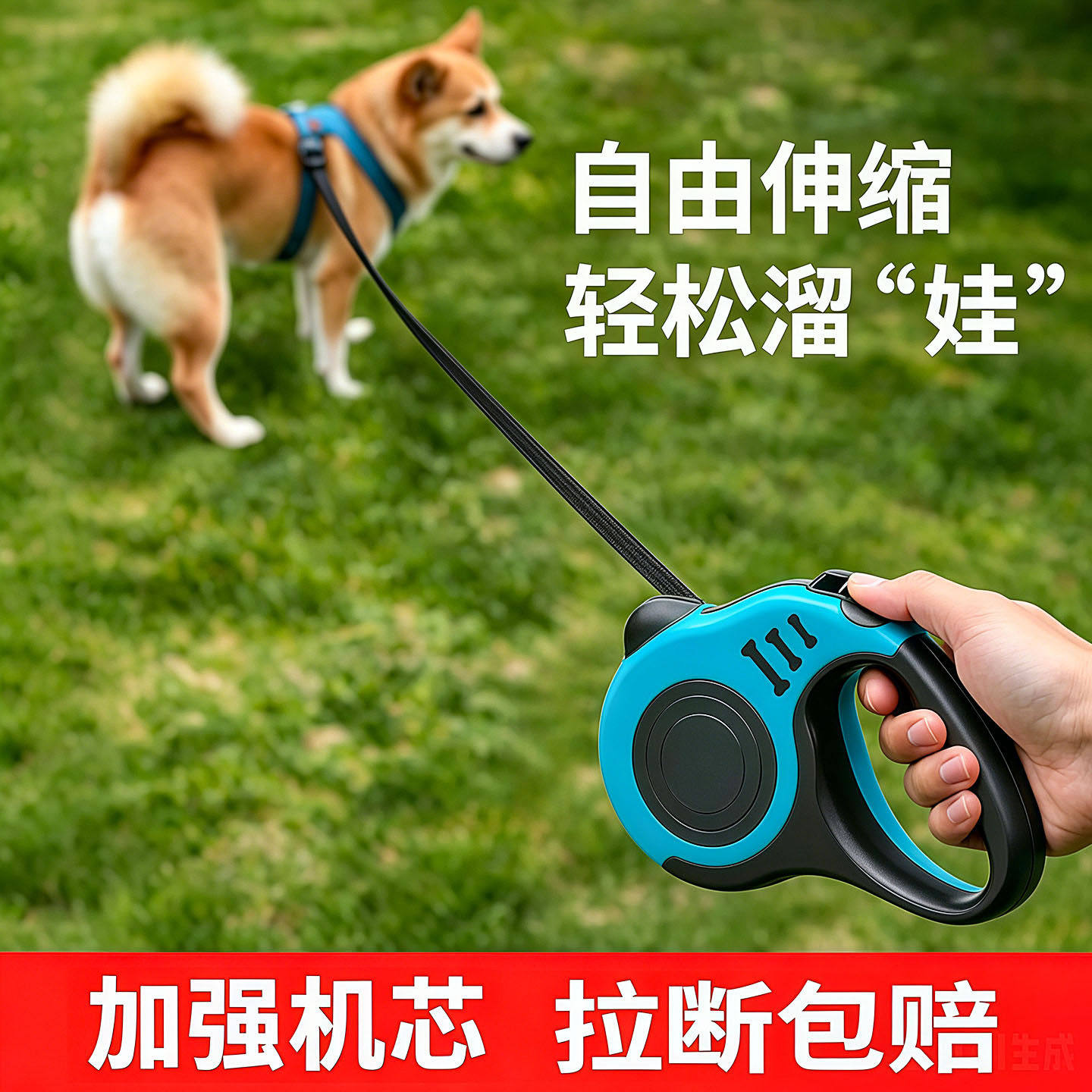 狗狗牵引绳自动伸缩防爆冲中小型犬宠物遛狗绳防挣脱猫咪外出神器