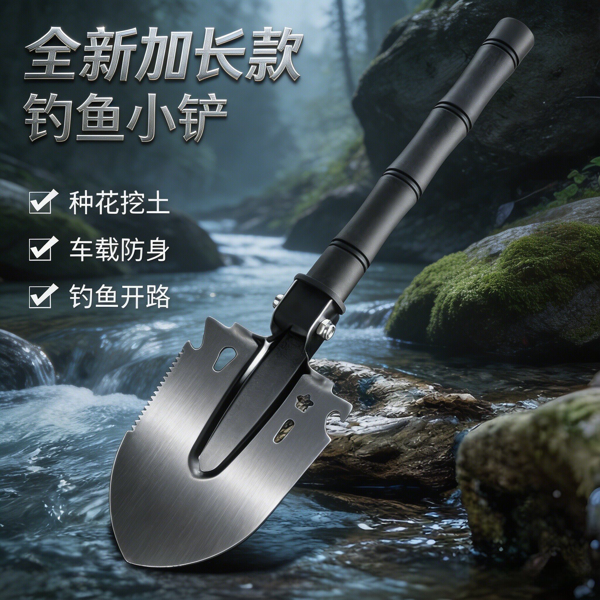 多功能工兵铲户外折叠铲铁锹实用园艺工具小铲子挖土种花家用花铲
