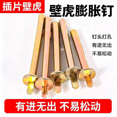 彩锌插片壁虎膨胀螺丝敲击式膨胀钉水泥墙快速打入式膨胀螺栓6mm
