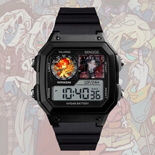 ch国家拟人周边俄瓷美英法五常手表防水小方块电子腕表生日礼物