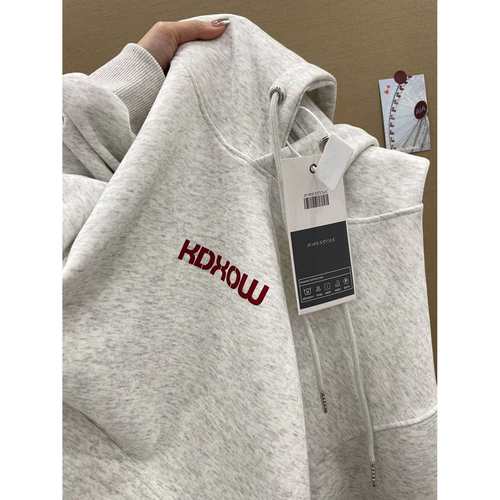 原创美式高街潮牌hiphop加绒加厚连帽卫衣女秋冬oversize慵懒外套