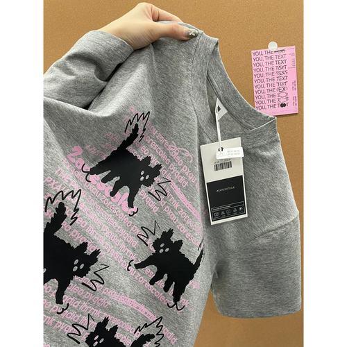 美式复古卡通印花短袖t恤