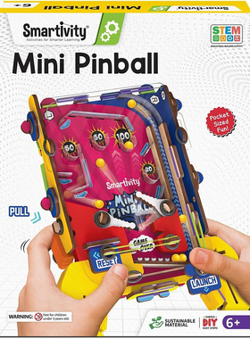 搭建DIY木制机械迷你弹球机街机游戏儿童工程益智玩具正版Pinball