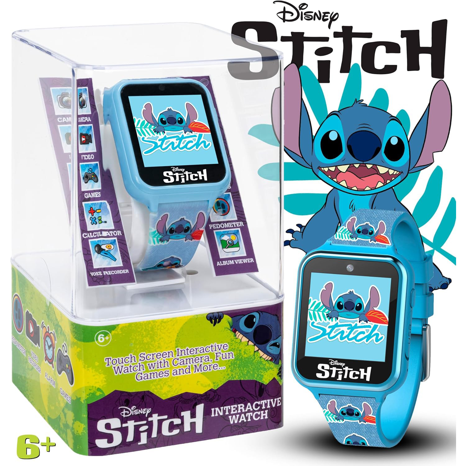 迪士尼史迪奇游戏拍摄触屏录音儿童智能手表电子玩具正版 Stitch