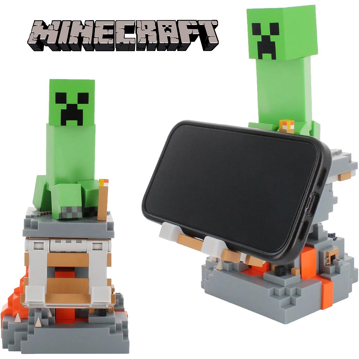 我的世界苦力怕史蒂夫手机游戏手柄支架展示玩具正版 Minecraft