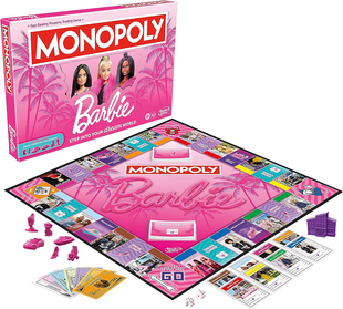 芭比娃娃粉红踏进你 Monopoly 梦想世界大富翁强手棋益智玩具正版