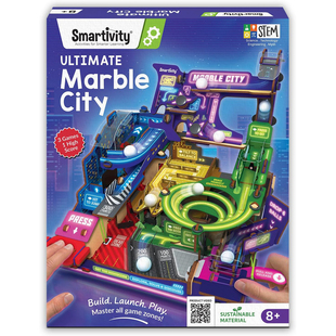 搭建木制弹珠城轨道游戏家庭儿童桌面益智玩具正版 Marble City